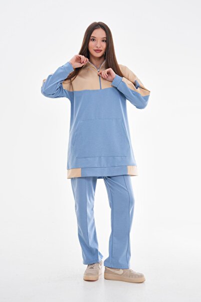 WestBound Women's Blue Color Patterned Sports Double Casual Suit