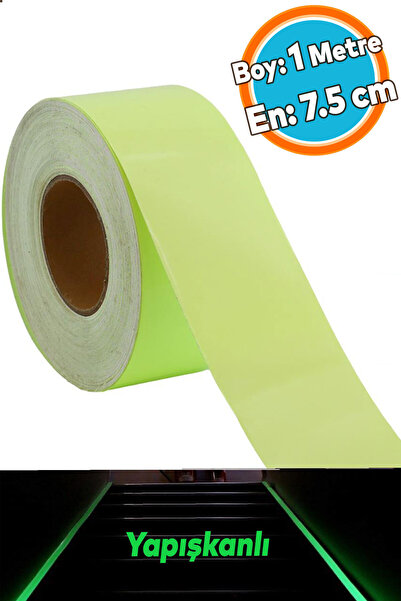 NZB Fotolümen Gece Parlayan 7.5 cm Yeşil Reflektörlü Fosforlu Reflektif Düz Ş...