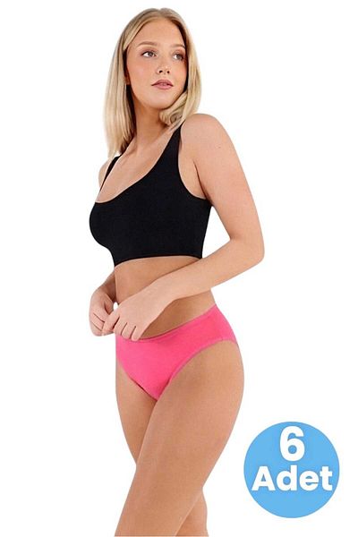 Uniquetrenders Women's Cotton Combed Single Jersey Fabric Bikini Panties Women's Bikini Panties 6 Pieces