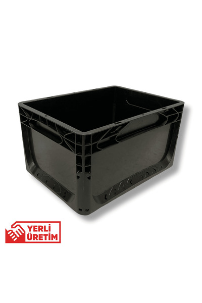 ALPBX 1.Kalite Siyah Plastik Kasa 40x30x22 cm - Kokusuz Sağlam Plastik Kutu 2...