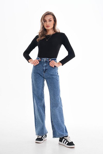 ŞİMAL Women's High Waist Wide Leg Loose, Salas Palazzo Jeans
