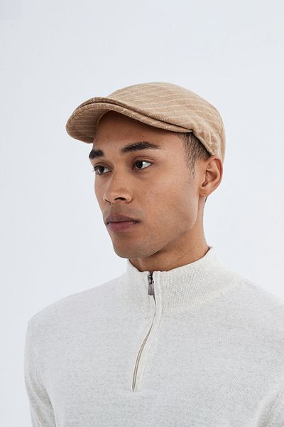 Nordbron Men's Camel Line Pattern Thick Cap Textured Wool Durable Adjustable Strap Hat Askai