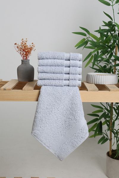 AİRYCOT Gray 30x30 Set of 6 Hand Towels
