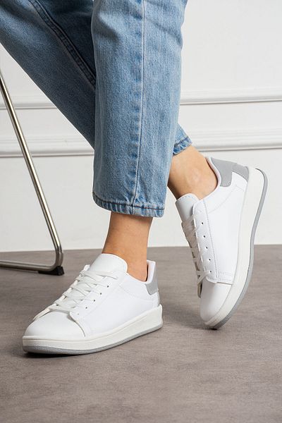 eformoda by emre yılmaz Pantofort de damă model AIR22 alb gri