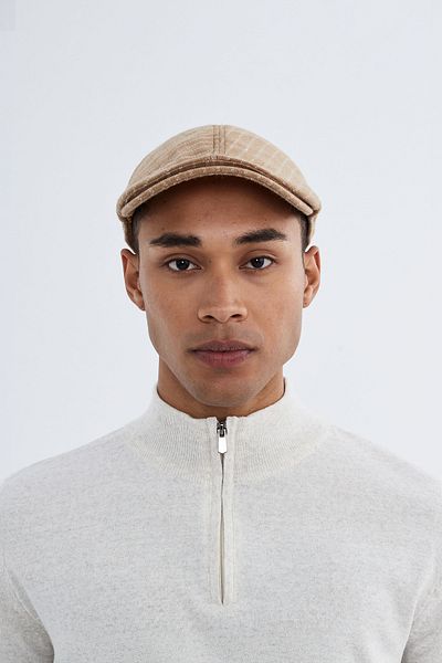 Nordbron Men's Camel Line Pattern Thick Cap Textured Wool Durable Adjustable Strap Hat Askai