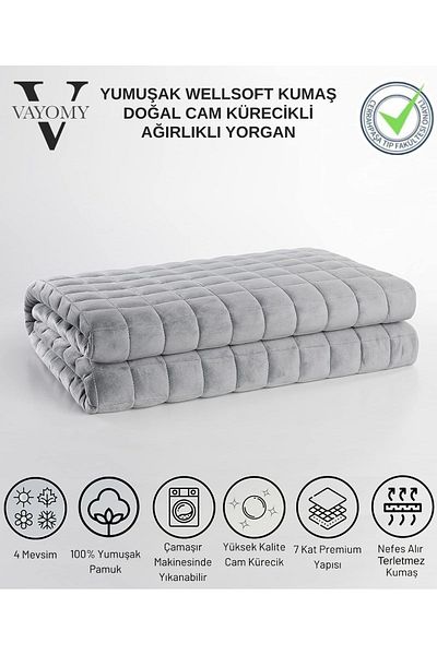 Vayomy Ultra Soft Wellsoft Weighted Blanket Single Weighted Quilt 6 kg Gray 150X205 4 Seasons