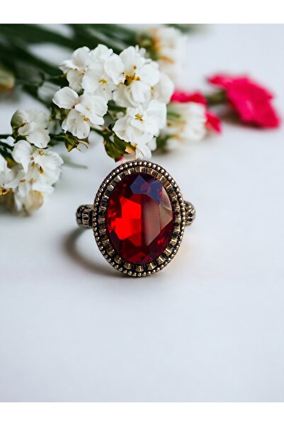 FAYRA ACCESSORIES Kristal Taşlı Oval Yüzük