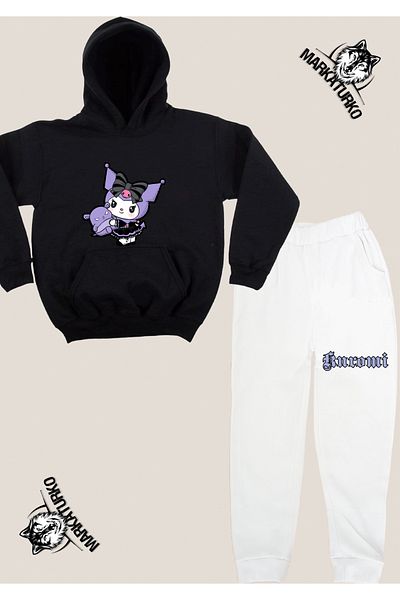 MarkaTurko Set de trening pentru copii din bumbac cu design special unisex imprimat rebel și drăguț 1100150-13
