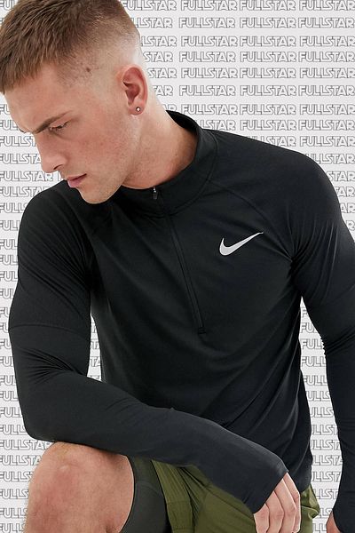 Nike Dri Fit Element Горнище с половин цип Мъжко спортно горнище с дълъг ръкав и половин цип, черно