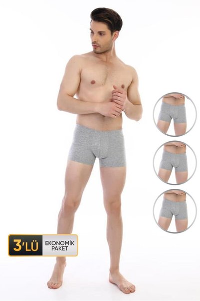 Çift Kaplan Men's elastane gray boxer 810 3-pack economic package