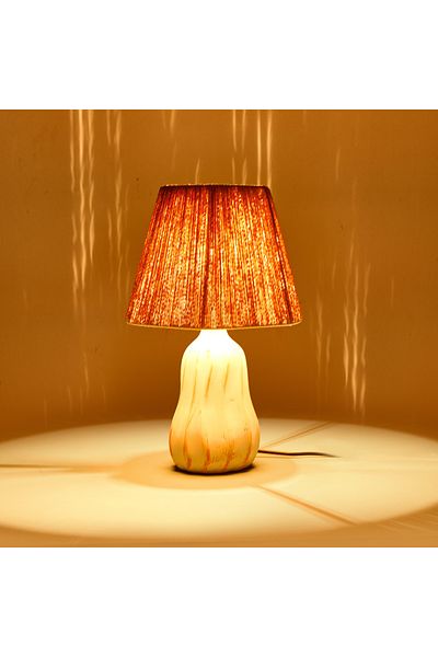 Safir Light Santa Fe Ceramic Lampshade - Cream / Salmon - 40X40X20 cm
