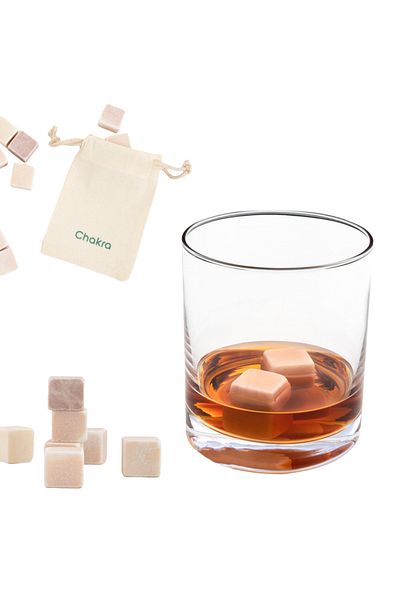 Chakra 9-teiliges Marmor-Whiskey-Steine-Set, Premium-Kühlstein, Set mit spezieller Aufbewahrungstasche, geruchlos