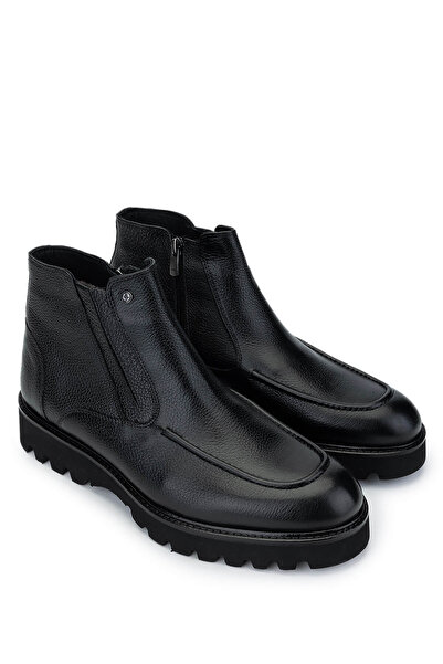 Tamer Tanca Erkek Hakiki Deri Siyah Klasik Bot