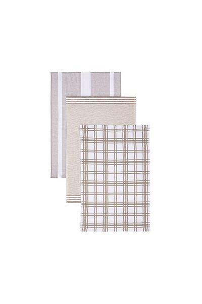 Mukitchen Modern Terry Stripe Towel- Khaki
