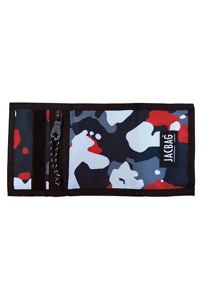 Jacbag Red Camouflage Red/Black Velcro Wallet/Card Holder - Boy & Adult