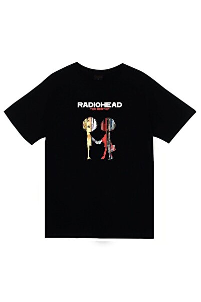 fame-stoned Tricou negru unisex cu imprimeu Radiohead, 100% bumbac