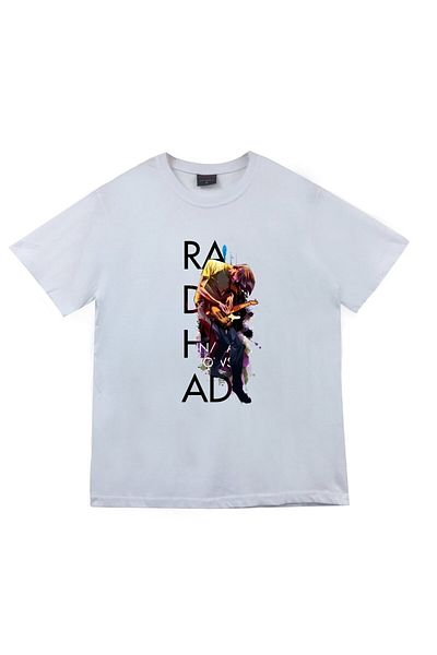 fame-stoned Μπλουζάκι με στάμπα Radiohead Unisex 100% βαμβακερό λευκό