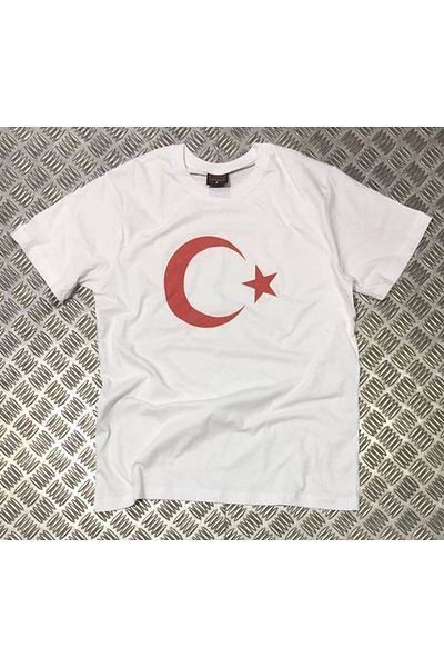 fame-stoned Μπλουζάκι Unisex White Crescent Star με στάμπα
