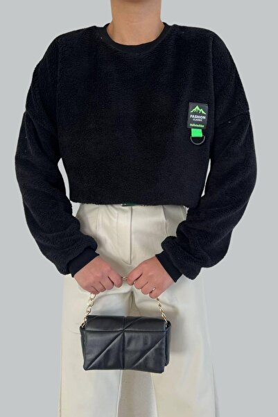 Mossta Sweat Welsoft cu guler rotund negru