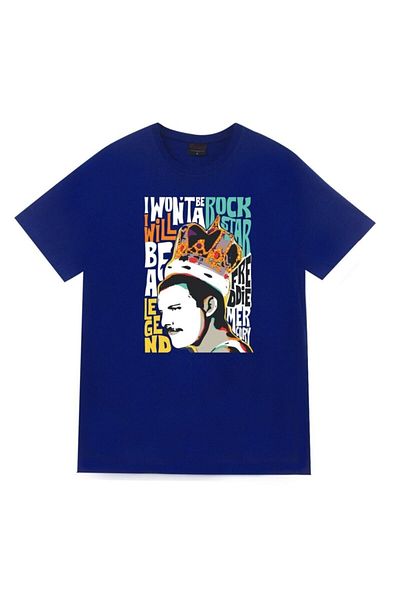 fame-stoned Μπλουζάκι Queen Printed Unisex 100% βαμβακερό Navy Blue