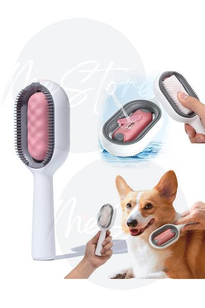 mes store Cat Dog Washing Cleaning Brush with Water Tank Cleaning Comb Lint Collector