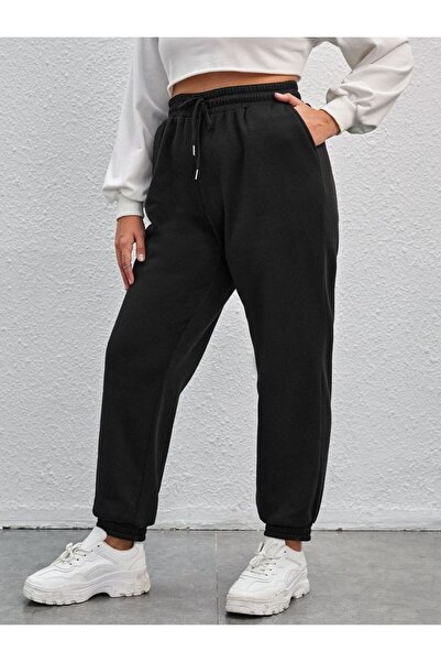 JustBS Pantaloni de trening pentru femei, negri, de sezon, ocazional, mărimi ...