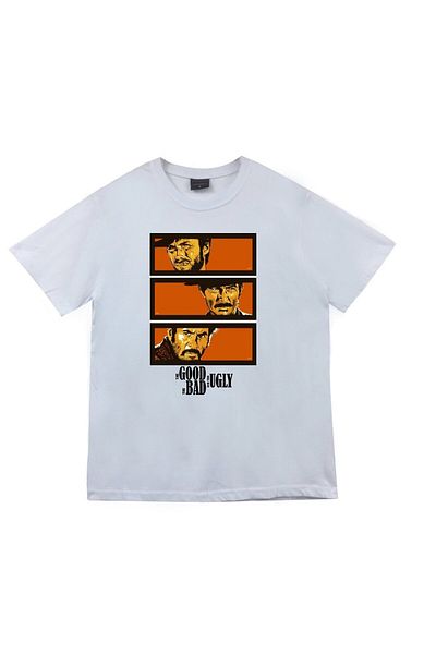 fame-stoned Μπλουζάκι Unisex White Good Evil Ugly Printed