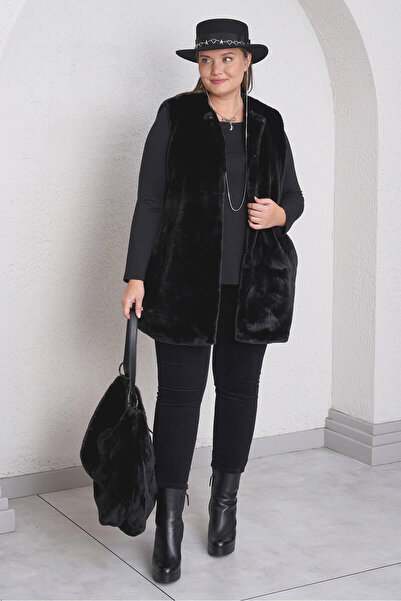 Büyük Moda Faux Fur Vest