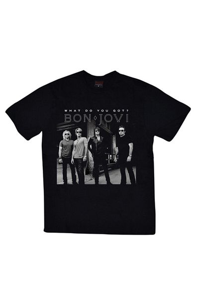 fame-stoned Μπλουζάκι Bon Jovi Printed Unisex 100% Cotton Μαύρο T-shirt