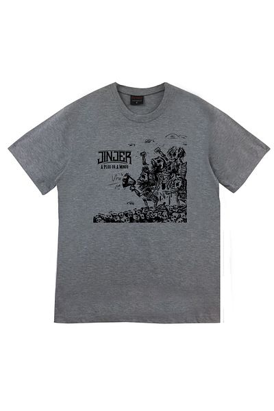 fame-stoned Μπλουζάκι Jinjer Printed Unisex 100% Cotton Grey T-shirt