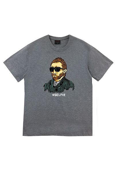 fame-stoned Μπλουζάκι Unisex Grey Selfie Printed