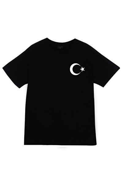 fame-stoned Unisex crni polumesec zvezda Štampano T-shirt