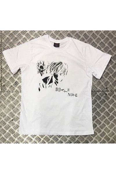 fame-stoned Death Note Anime Printed Unisex 100% βαμβακερό λευκό μπλουζάκι