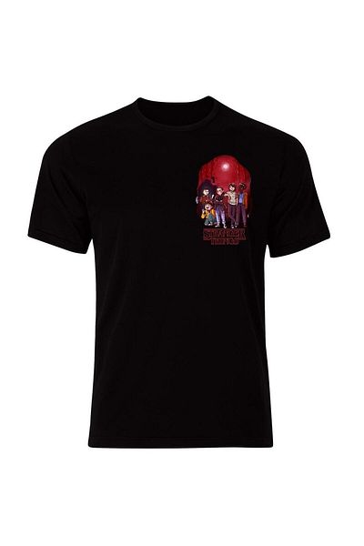 fame-stoned Μπλουζάκι Stranger Things Printed Unisex 100% Cotton Μαύρο T-shirt