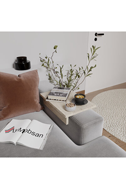 AYMOBSAN Boston Kol Üstü Sehpa, Koltuk Yanı Sehpa, Ayarlanabilir Tepsi, Dekor...