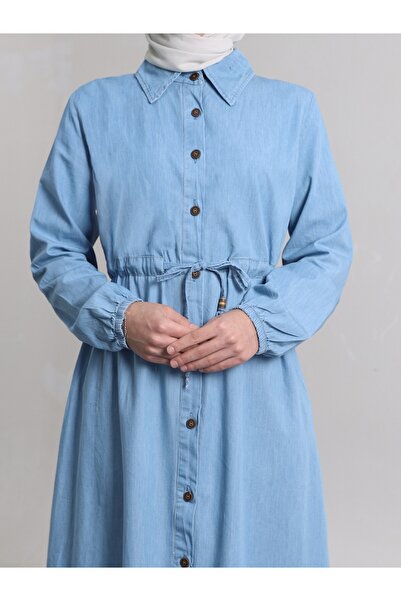 Modamorfo Τζιν φόρεμα με διπλή τσέπη με κουμπιά