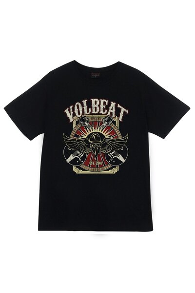 fame-stoned Tricou negru unisex 100% bumbac cu imprimeu Volbeat