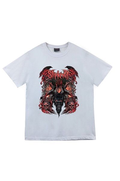 fame-stoned Tricou alb unisex cu imprimeu Slipknot