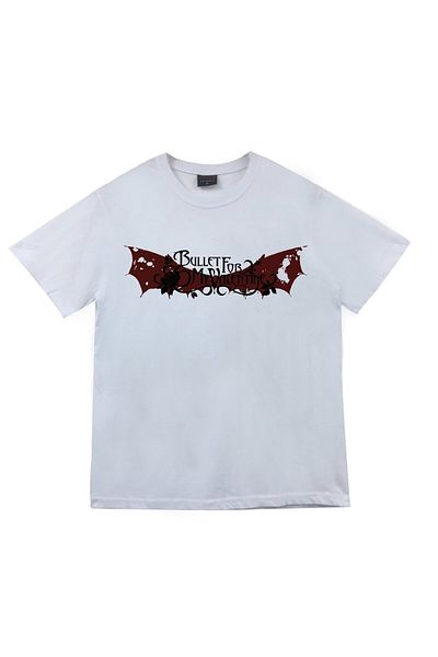 fame-stoned Tricou alb unisex 100% bumbac cu imprimeu Bullet For My Valentine
