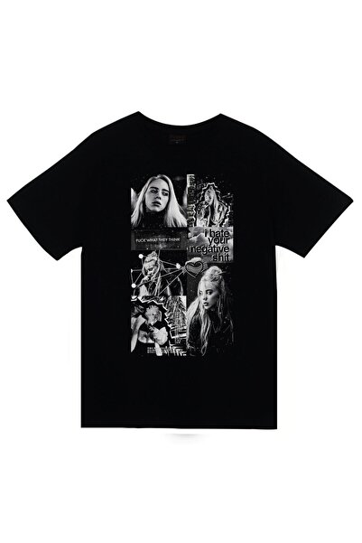 fame-stoned Μπλουζάκι Billie Eilish Printed Unisex 100% Cotton Μαύρο T-shirt