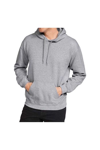 THE WHITE 100% Cotton Kangaroo Pocket Gray Sweatshirt with Hood