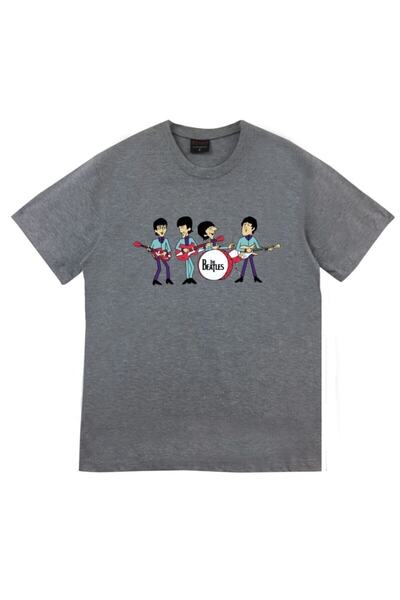 fame-stoned The Beatles Printed Unisex 100% βαμβακερό λευκό μπλουζάκι