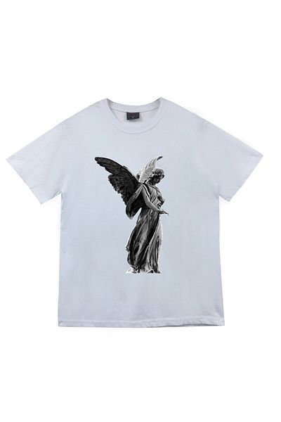 fame-stoned Μπλουζάκι Unisex White Angel με στάμπα