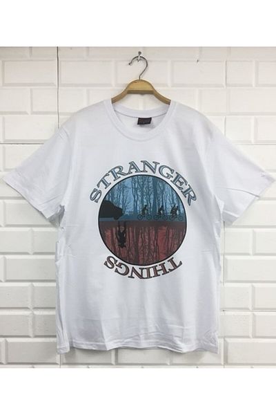 fame-stoned Μπλουζάκι Unisex White Stranger Things με στάμπα