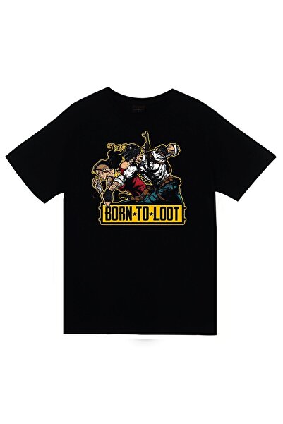 fame-stoned Unisex crni PUBG Štampano T-shirt