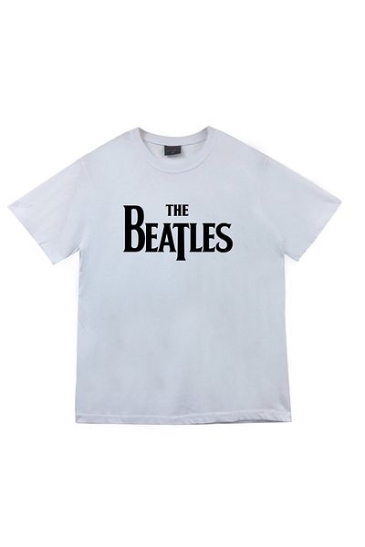 fame-stoned The Beatles Printed Unisex 100% βαμβακερό λευκό μπλουζάκι
