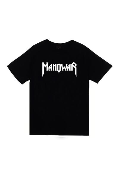fame-stoned Tricou negru unisex 100% bumbac cu imprimeu Manowar