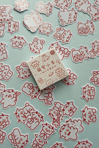 Mona Craftist مجموعة ملصقات بقرة كاواي مكونة من 50 قطعة - مجلة رصاصة، سجل قصا...