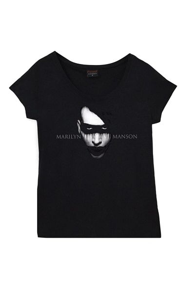 fame-stoned Μπλουζάκι Marilyn Manson Printed Unisex 100% βαμβακερό μαύρο