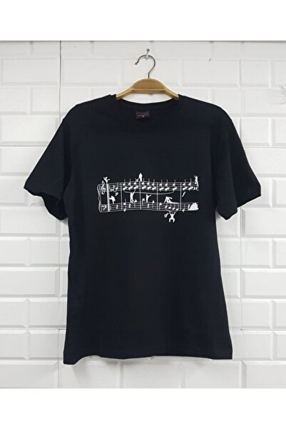 fame-stoned Unisex crna nota Štampano T-shirt